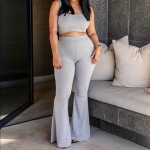 Gray 2-piece Midriff & Pant Set